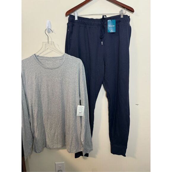 Tommy John French Terry Jogger Night Sky Large NWT & Second Skin Long Sleeve Tee - Picture 1 of 4